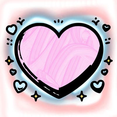 a pink and blue heart