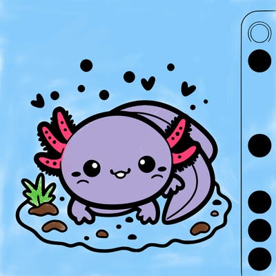 a super cute little axolotl