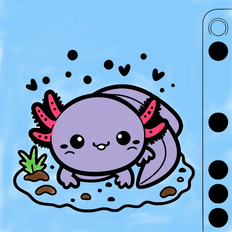 a super cute little axolotl
