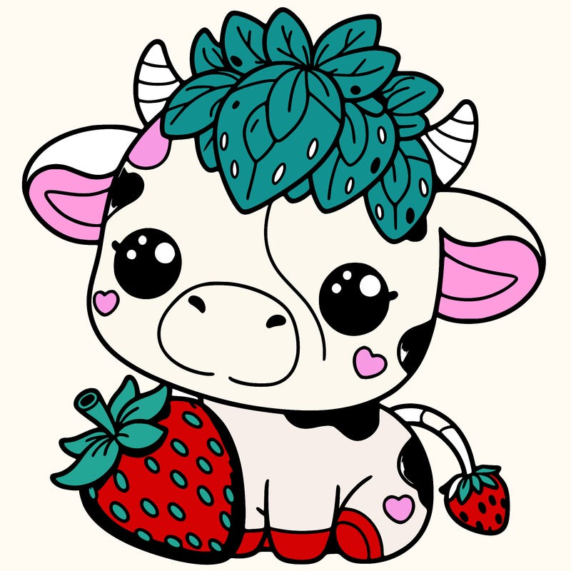 cute strawberry cow