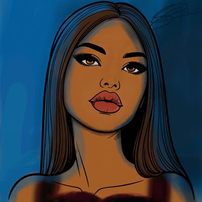 realistic woman with full lips