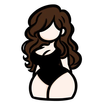 curvy woman with hair