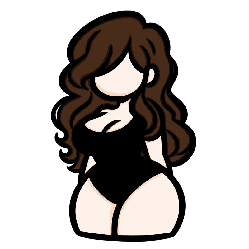 curvy woman with hair