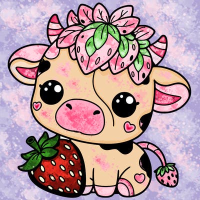 cute strawberry cow