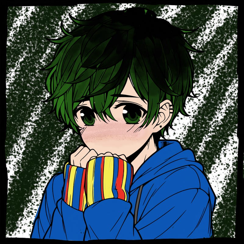 shy realistic anime guy