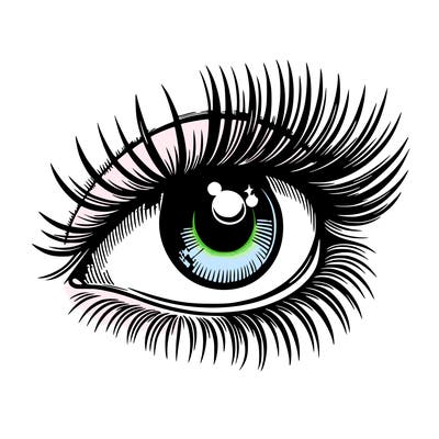 realistic eye long eylashes