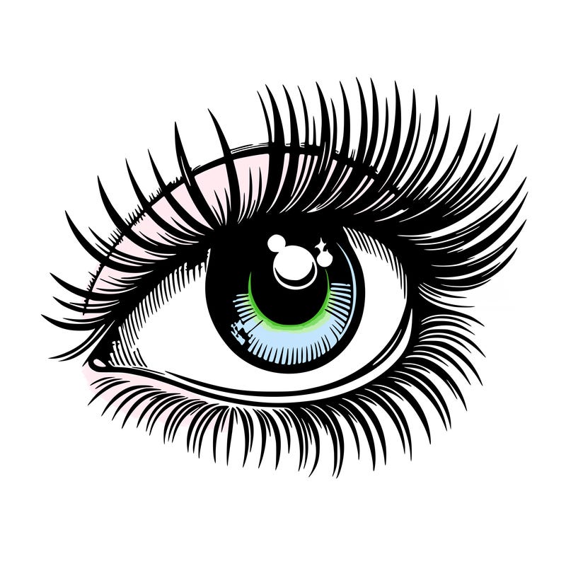 realistic eye long eylashes