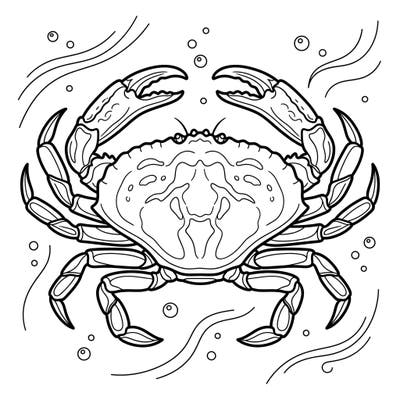 Explore the wonders of the ocean with our captivating Dungeness Crab coloring page. This intricate design offers a relaxing artistic escape for crab enthusiasts of all ages.
