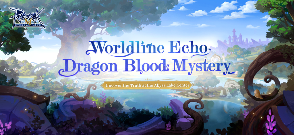 Banner promocional de Ragnarok M Eternal Love para a atualização Worldline Echo Dragon Blood Mystery