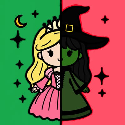 split princess and witch