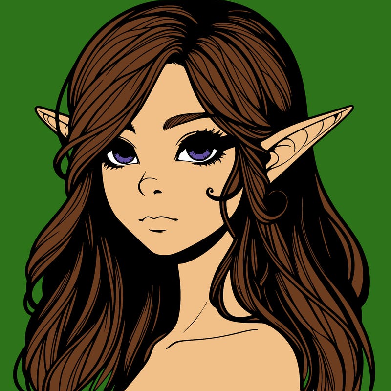 elf girl realistic dark fantasy