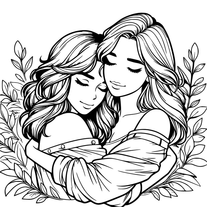 realistic girls hugging