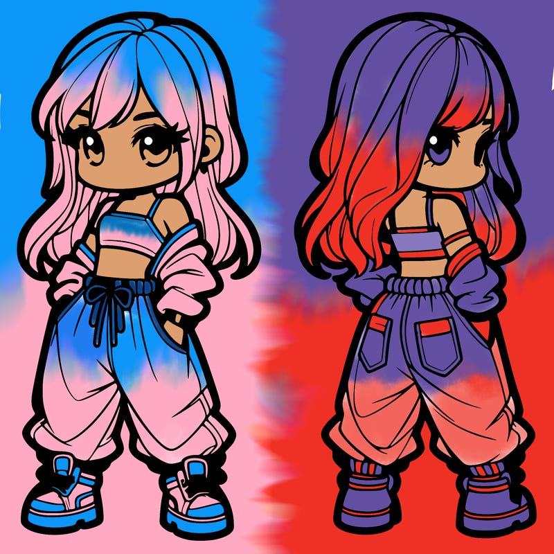 girl in crop top and baggy pants