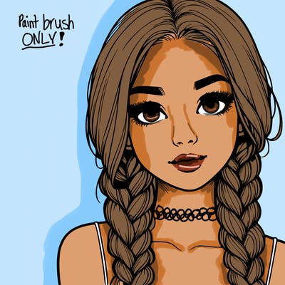 realistic girl with braids