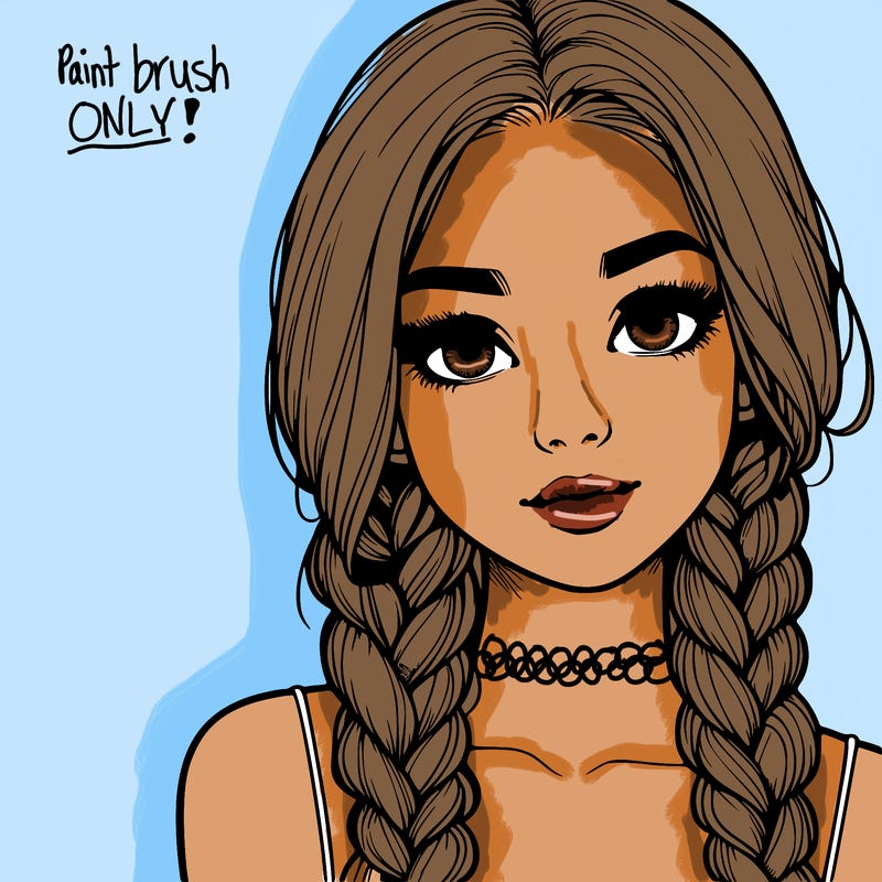 realistic girl with braids