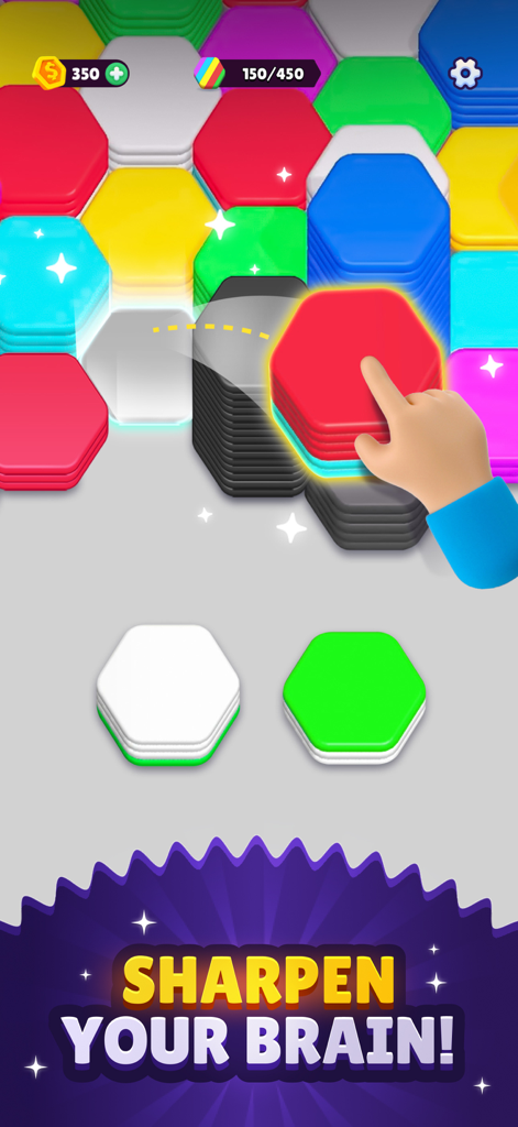 Hexa Sort | Satisfying 3D Color Match & Tile Sorting
