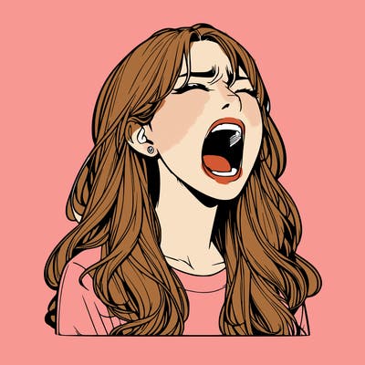 screaming realistic, girl