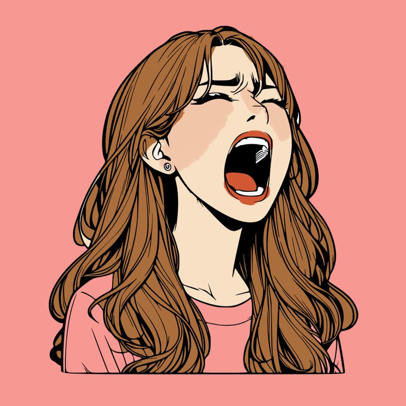 screaming realistic, girl