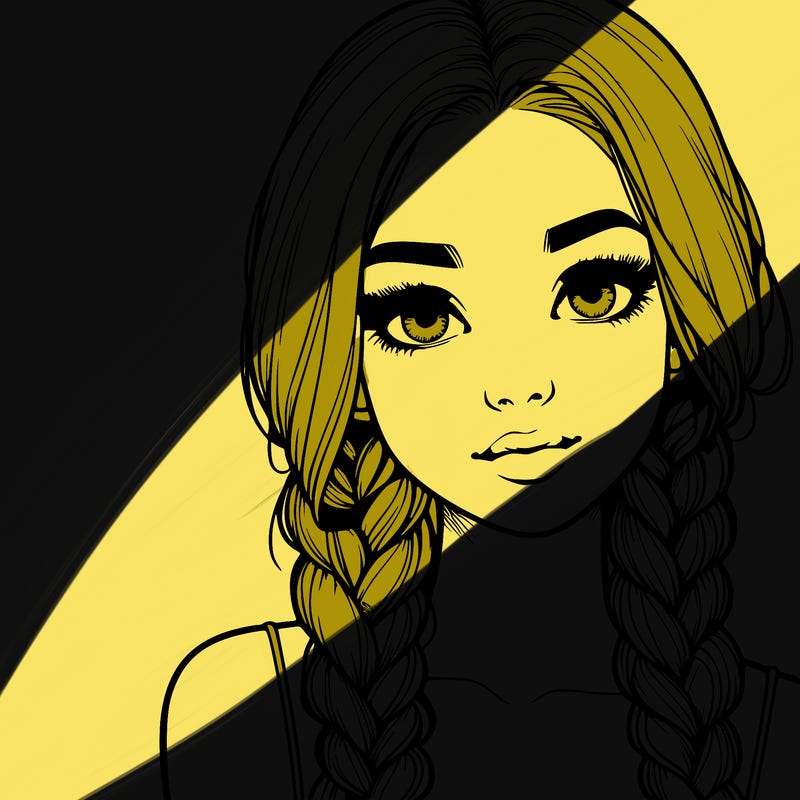 realistic girl with braids