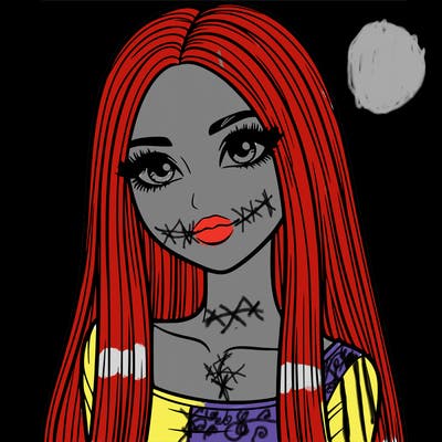 realistic girl with straight and long hair