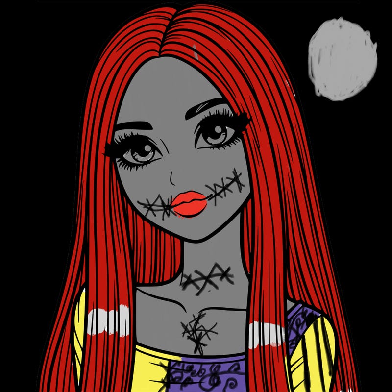 realistic girl with straight and long hair