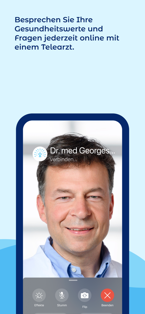 Telemedicine video consultation with a doctor in the iATROS heart health app