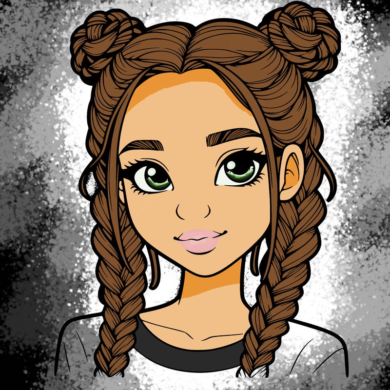 realistic girl with braids