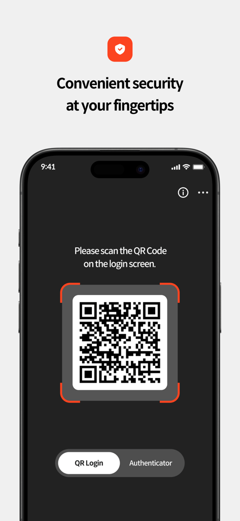 STOVE App - Un smartphone affichant l'écran de connexion QR de l'application STOVE avec un lecteur de code pour un accès sécurisé au compte.
