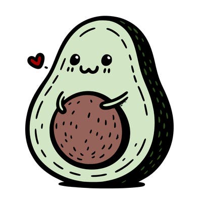 an avocado hugging an avocado