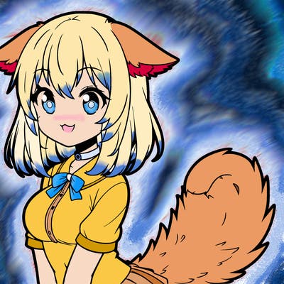 a cute female anime dog human hybrid