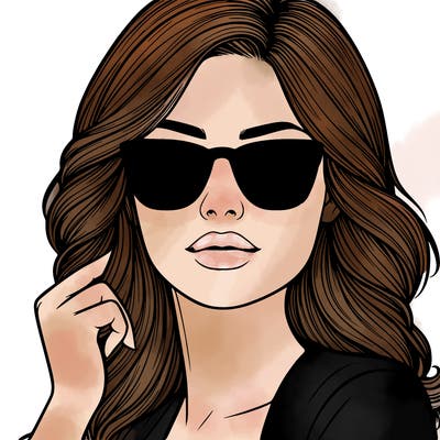 realistic woman with sunglasses