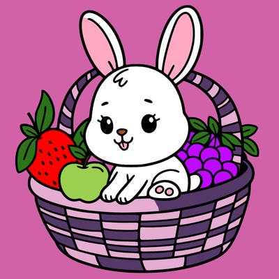 bunny in a fruit basket