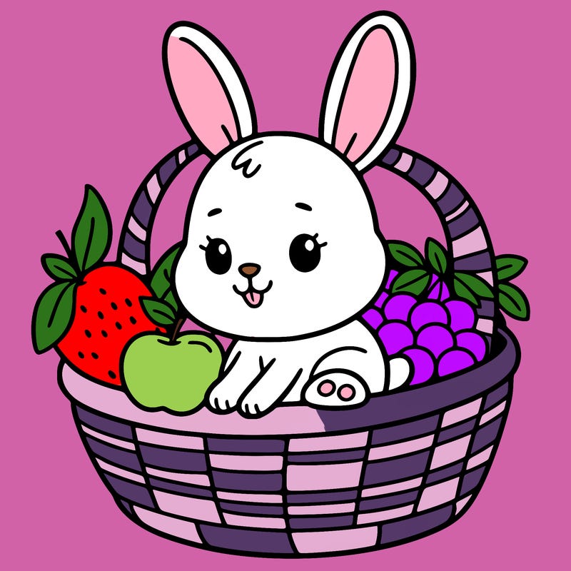 bunny in a fruit basket