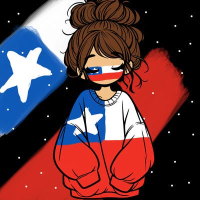 girl with baggy sweatshirt and messy bun