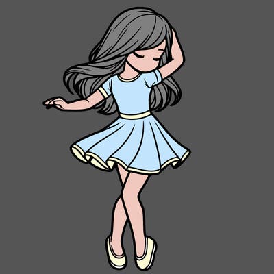 girl dancing  realistic