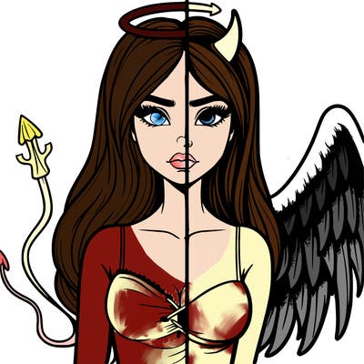 devil vs angel realistic girl