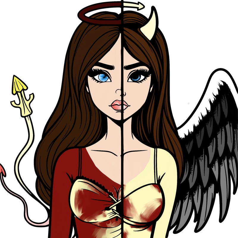 devil vs angel realistic girl