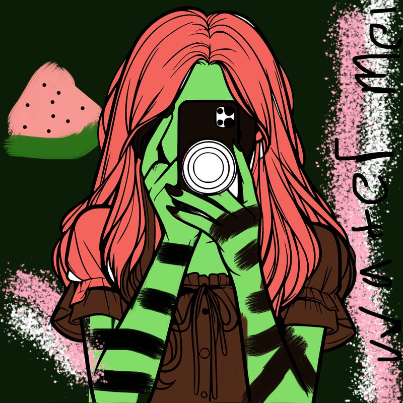 a realistic girl holding her phone taking pictures