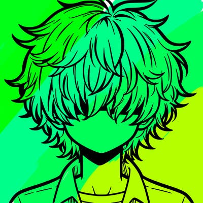 manga boy fluffy hair covering his eyes