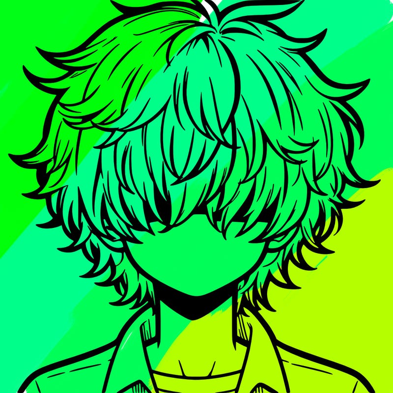 manga boy fluffy hair covering his eyes