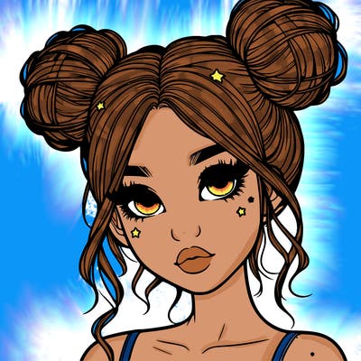 realistic girl with space buns