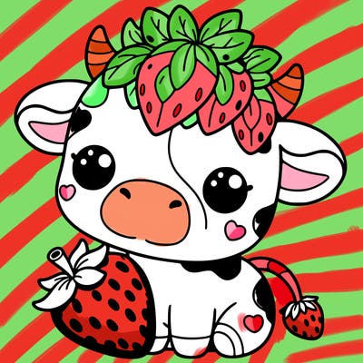 cute strawberry cow