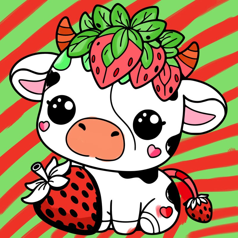 cute strawberry cow