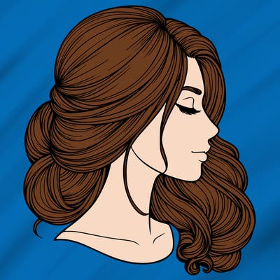 realistic woman's head & hair