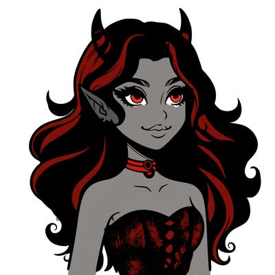 beautiful realistic devil girl