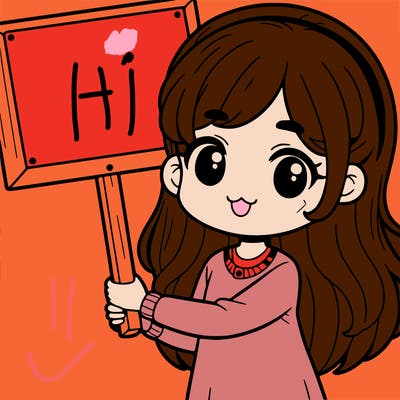 girl holding up a sign