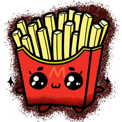 a cute. french fries