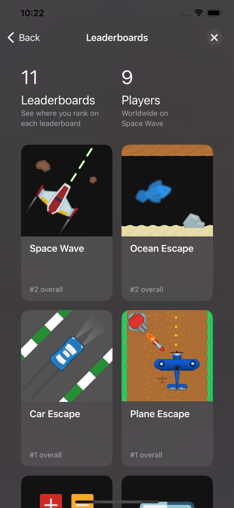 Tablas de clasificación globales para varios minijuegos en Wrist Arcade 10 en 1