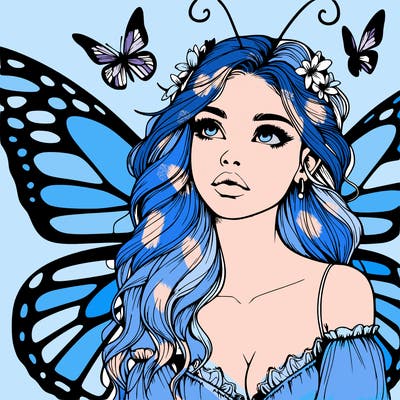 butterfly fairy realistic girl