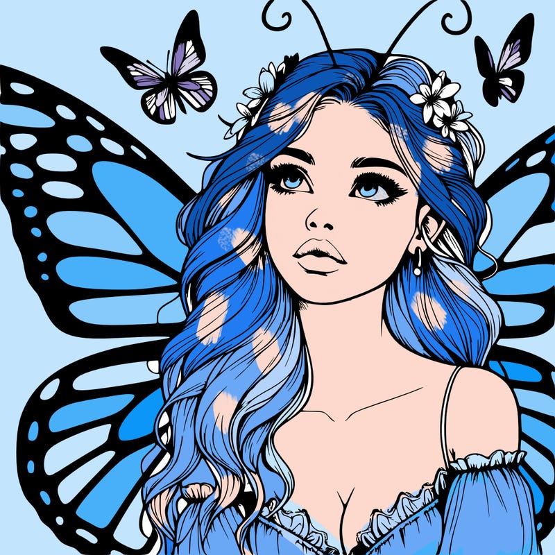 butterfly fairy realistic girl